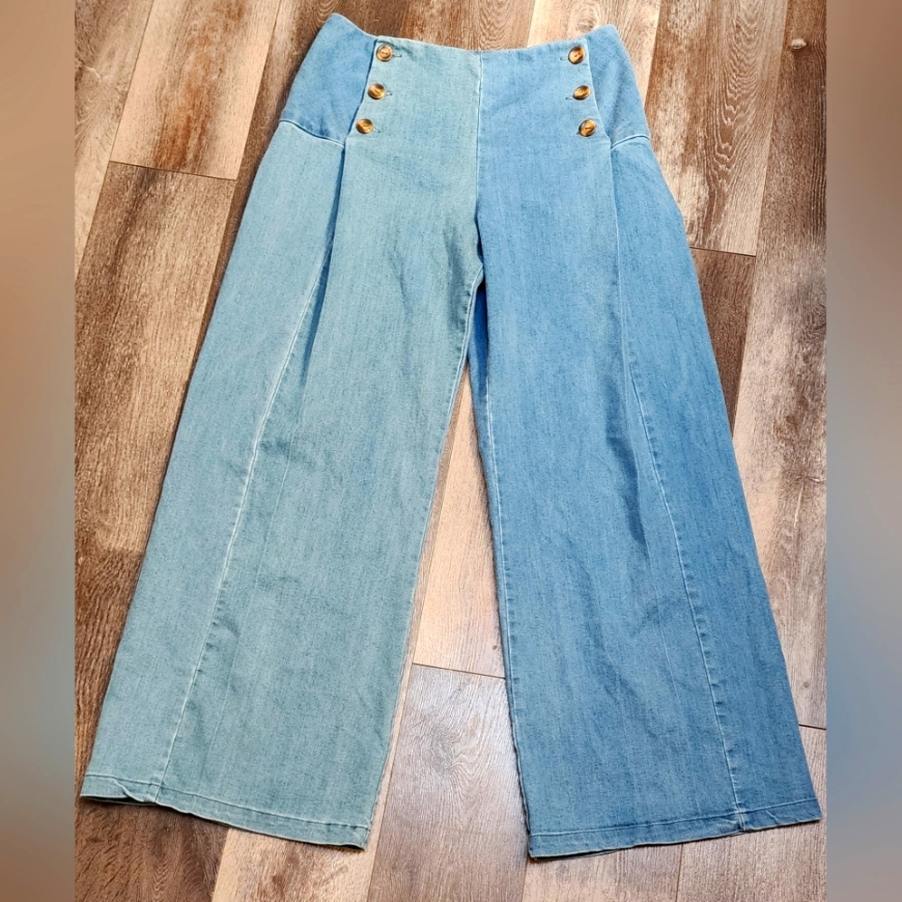 non~european Pleated Trouser Denim ~ Horizon Blue Women's Size 36